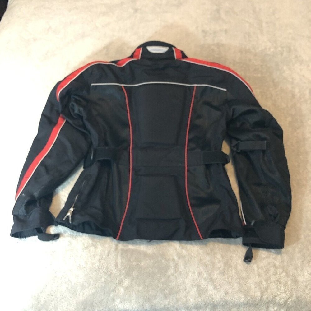 Olympia Moto Sports Womens Scotchlite Reflective Black Jacket Small — image 7 of 8
